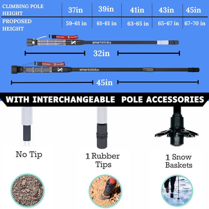 Walking Stick Collapsible Trekking Pole Survival Hiking Stick Aircraft Aluminum