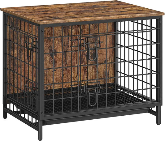 Dog Crate Furniture Wooden Dog Kennel with Removable Tray Heavy-Duty Dogs Cage End Side Table