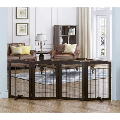 96-inch Extra Wide 30-inches Tall Dog Gate with Door Walk Through