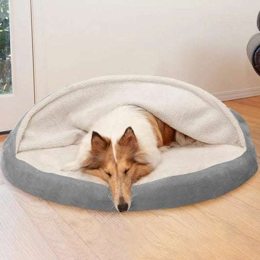 44" Round Orthopedic Dog Bed for Large Dogs w/ Removable Washable Cover, For Dogs Up to 80 lbs - 44.0"L x 44.0"W x 3.0"