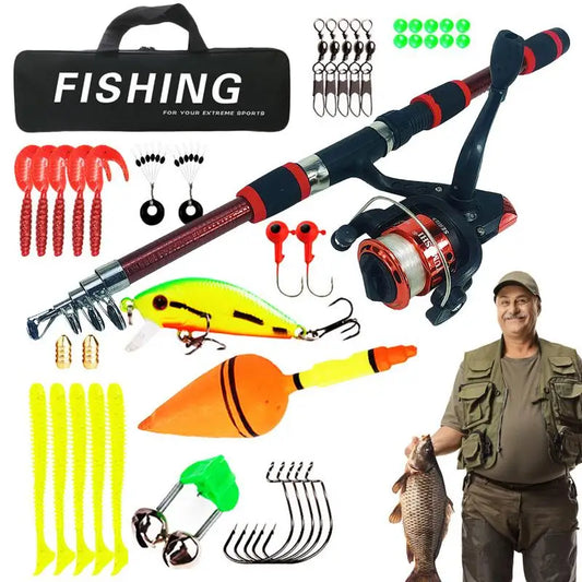 Ultra-short fishing rod and reel set