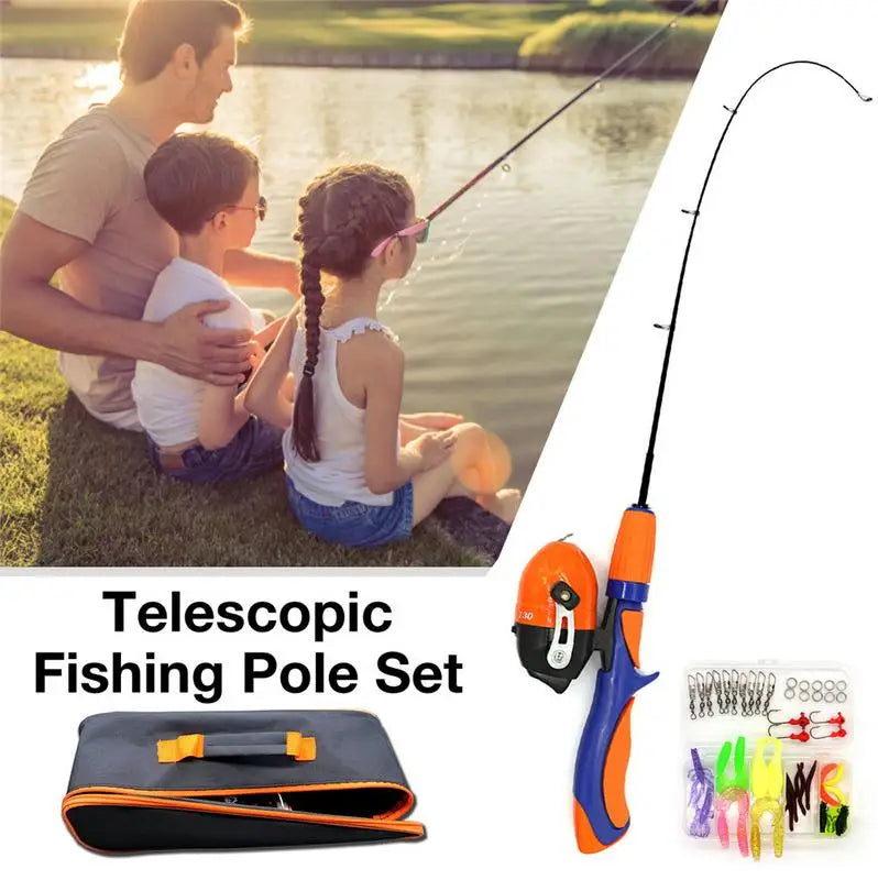 Kids Telescopic Fishing Pole Set