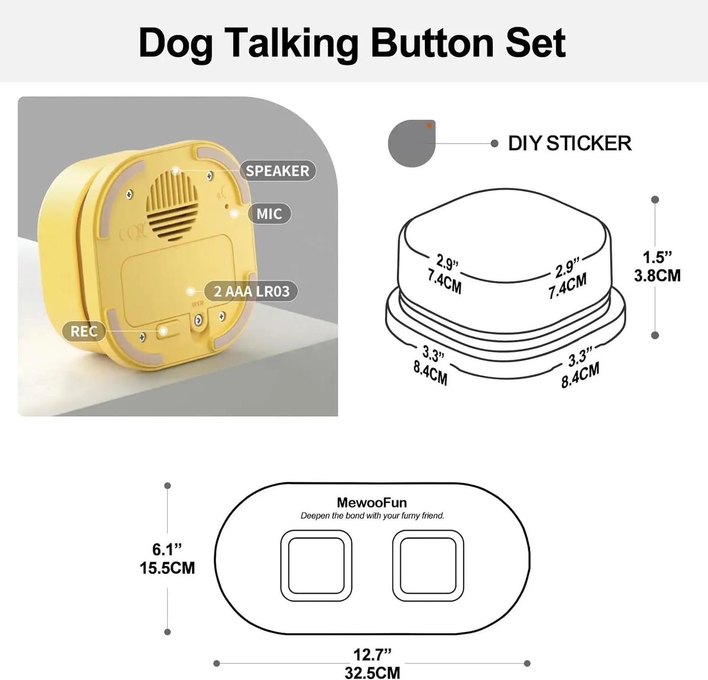 Voice Recording Button Pet Toys Recordable Talking Button with Mat