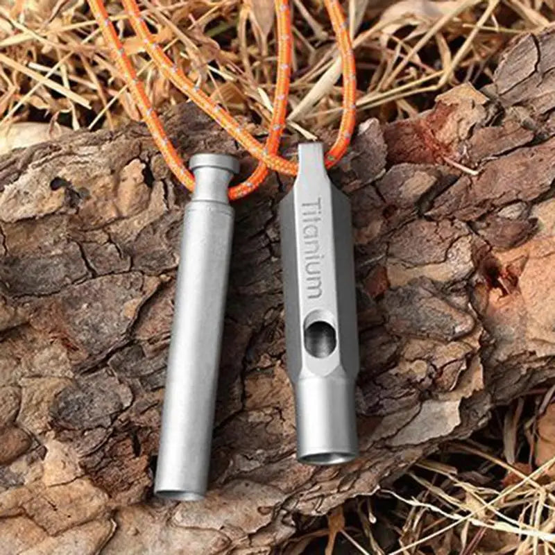 Portable Titanium Whistle Emergency Survival Whistle With Lanyard